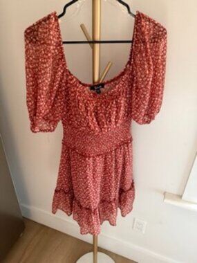 Red Floral Mini Dress